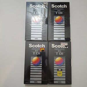 Blank Scotch EG T-120 VHS Tapes x4 New